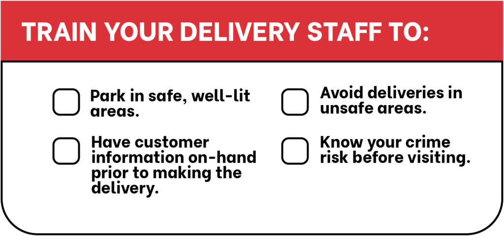 Checklist to Improve Safety of Delivery Drivers